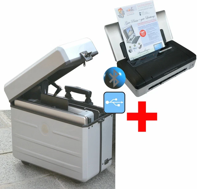 Mallette Cuir Pilote Pour Notebook Et Imprimante Canon IP100 - Noir, Occasion