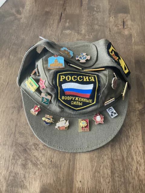 Russian Army Cap Hat Size 57 Soviet Pins Patch Armor Artillery Spetsnaz
