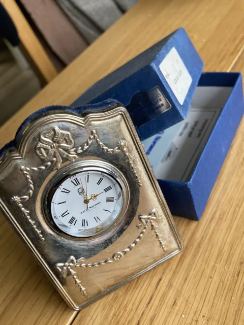 Ari D Norman 925 Silver Clock Boxed Working