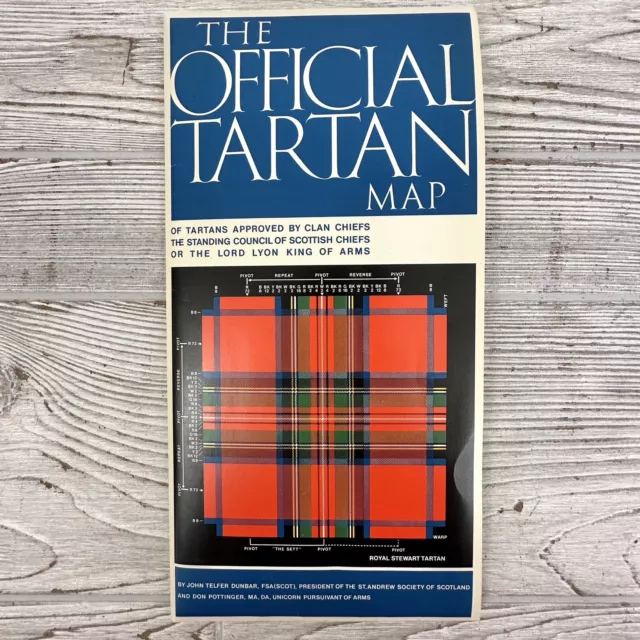 “The Official Tartan Map” Vintage Large Fold Out Map Of Scottish Clan Tartans/cb