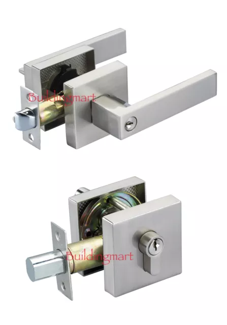 Entrance Door Lever Handles Lock & Deadbolt Set  - Como Series Handle (3111)