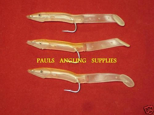 Fladen Portland Sand Eels Luminous Sea Fishing Lures – 4/0 Hooks, 9cm, 3-Pack