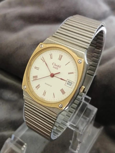 MONTRE HOMME CHEIFEL Paris Vintage Watch 1980 Mode Classique Métal