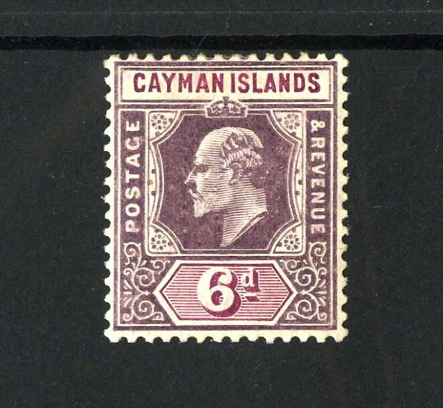 M7570 Cayman Islands 1907 SG30a - 6d dull purple & violet purple