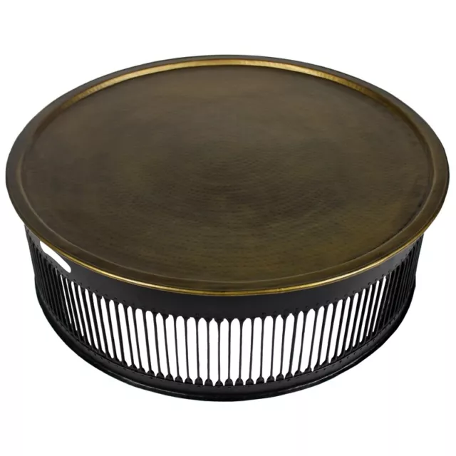 Orlando Drummond Cocktail Table on Cast Iron Base with Brass Top