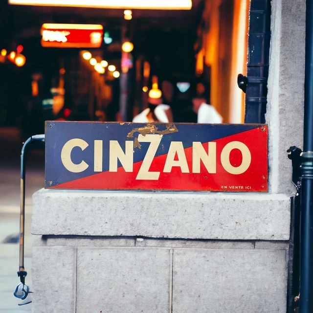 Insegna Tabella Lamiera Cinzano Antica Vermouth Modernariato Reclame Targa