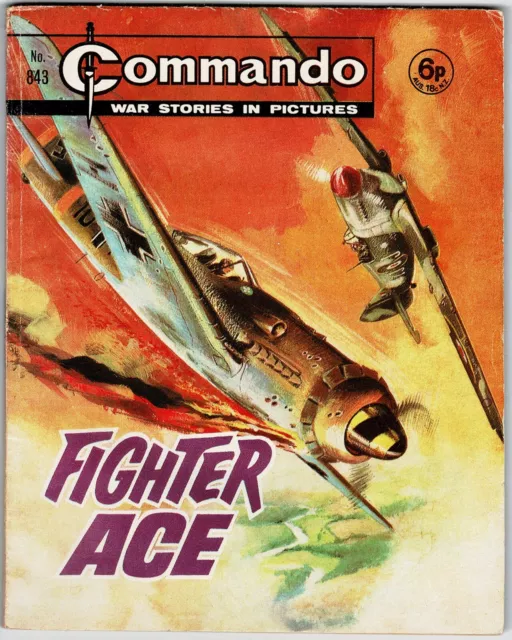 Commando Picture library mini comic 1974 #843 Fighter Ace - combined P&