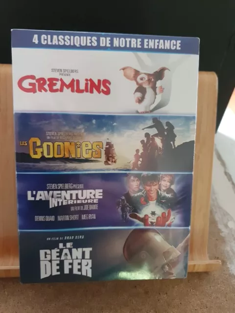 coffret 4 DVD gremlins-goonies-le geant de fer-l'aventure intérieure ( neuf )