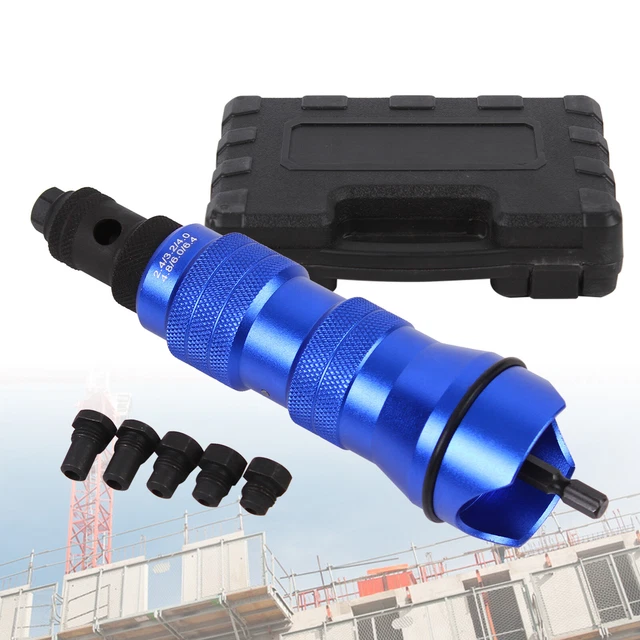 BLIND RIVET ADAPTER Kit Electric Rivet Gun Head Drill Riveter Tool 2.4
