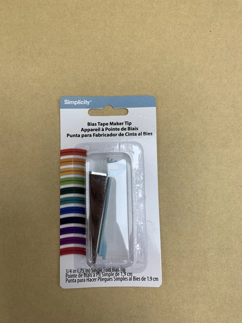 Simplicity Bias Tape Maker Machine Tip 3/4" Single Fold Bias Tip Fabric 881967 Simplicity Bias Tape Maker Machine Tip 3/4" Single Fold Bias Tip Fabric 881967