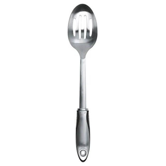 (TG. Taglia unica) OXO Good Grips x Cucchiaio Forato in Silicone, Metallo, Argen