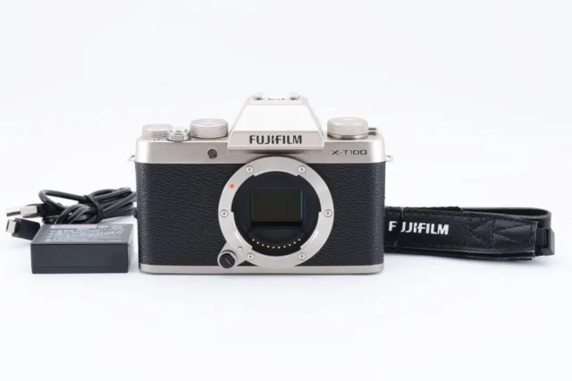 Fujifilm X-T100 24.2 MP Digital Camera Silver body w/Strap (Near Mint) #600