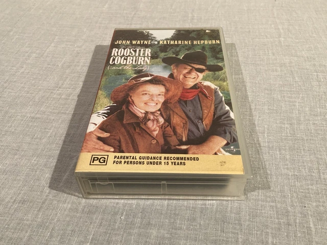 VINTAGE Collectable John Wayne, Katharine Hepburn,Rooster Cogburn VHS Video Tape