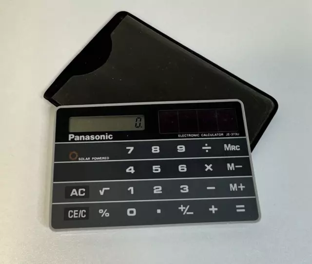 Vintage Panasonic JE-373U Solar Electronic Calculator Credit Card TESTED WORKS