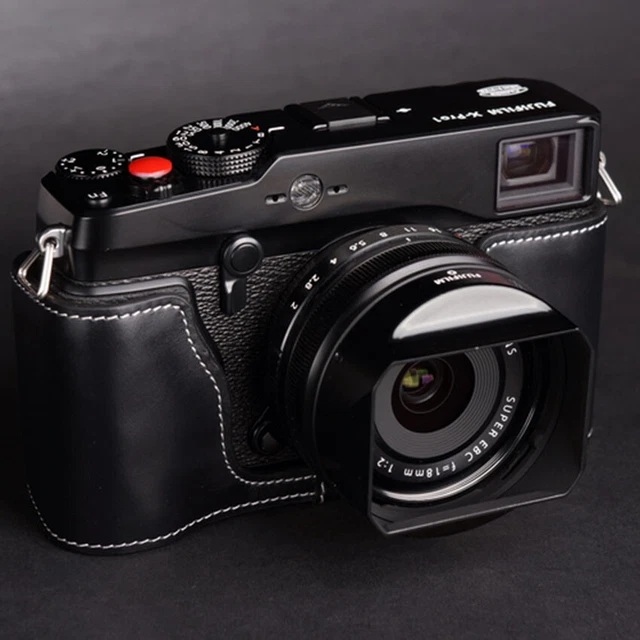Genuine Leather Half Case For Fujifilm X-Pro1 Camera - Bottom Open Design, Black 10 thumbnail image