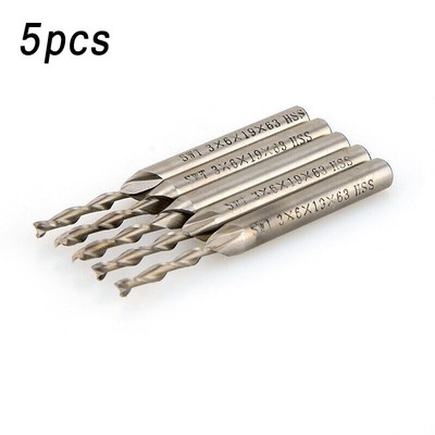 Set 6mm Long Fin Moulin Double 2 Flûte Spiral Embout Hss-Aluminium HSS 4 Pièces 