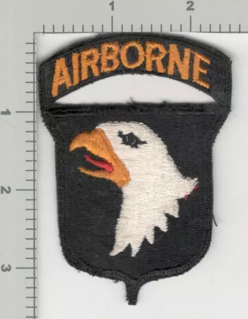 WW 2 US Army 101st Airborne Division Black Back Patch W/ Attached Tab Inv# K3970