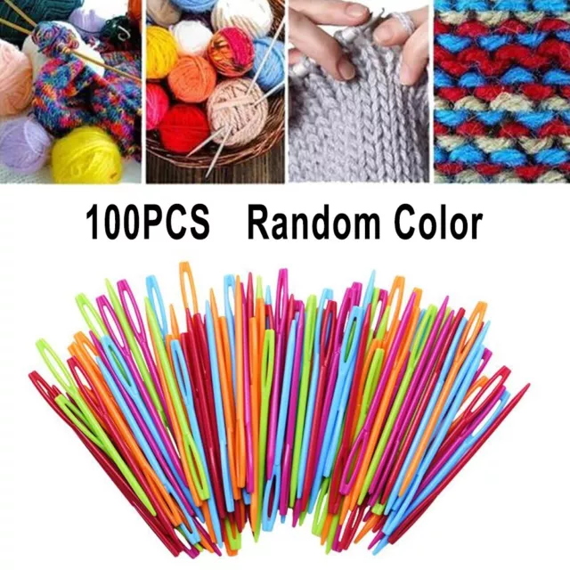 100 Plastic Sewing Needles for Tapestry Embroidery and Needlework Projects