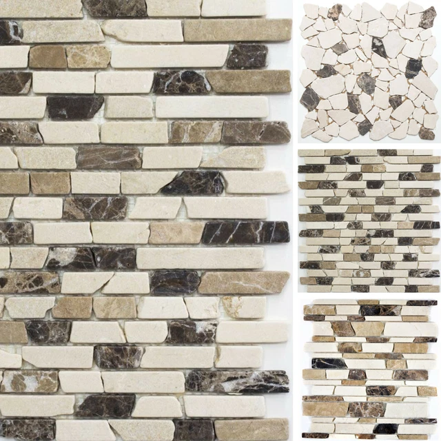 Mosaïque pierre naturelle blanche White Wood - Capri