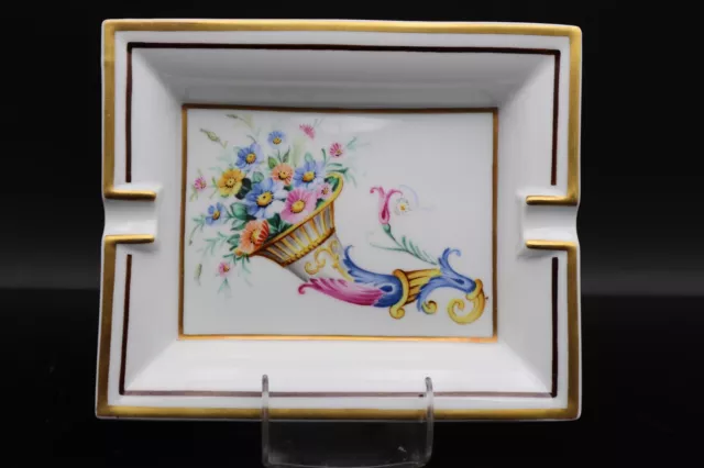 Hermes,Paris,Aschenbecher,Blumenmuster mit Gold (220424)