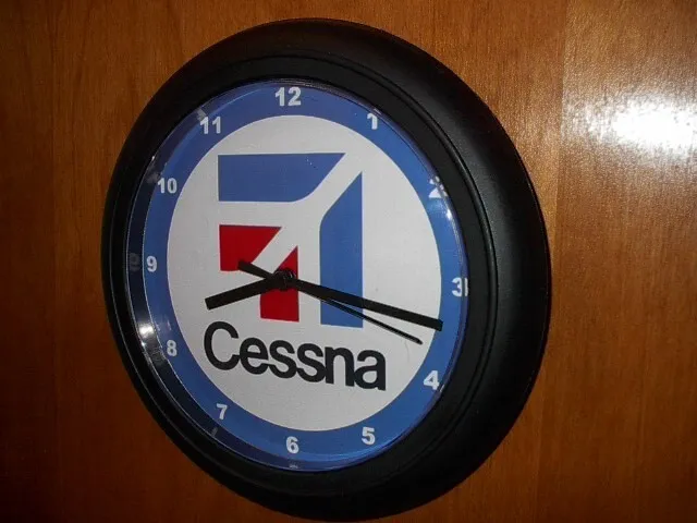 Cessna Aircraft Airplane Hangar Pilot Garage Bar Advertising Clock Sign