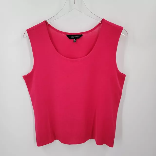 Ming Wang Tank Top Womens Petite Large PL Pink Stretch