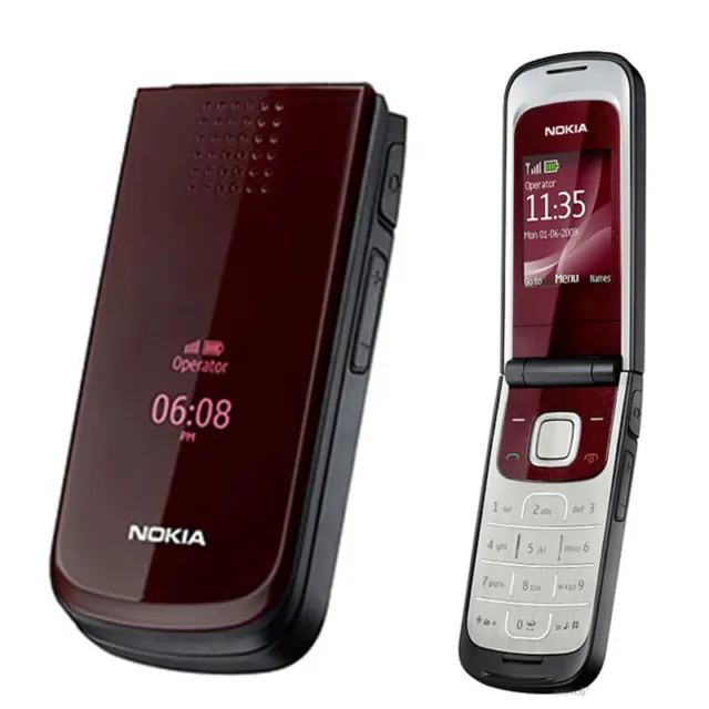 Original Nokia 2720 Fold MP3 1.3MP FM Radio Unlocked GSM 2G Deep Red CellPhone