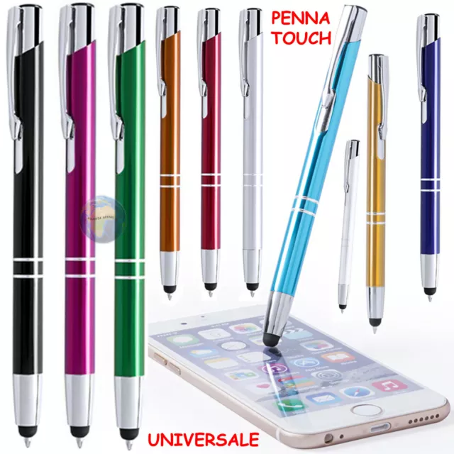 PENNINO CAPACITIVO per IPHONE Tablet CELLULARE Penna SFERA Touch SCREEN Pen BLU