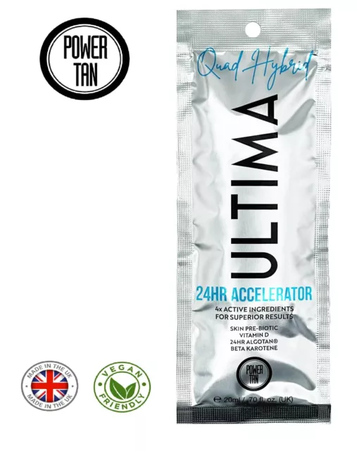 Power Tan Ultima Quad 24 Hour Hybrid UV Sunbed Tanning Accelerator 20ml Packs