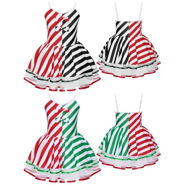 Tuta a righe bambine con cinturini abito fiocchi gonna soffice abito festa