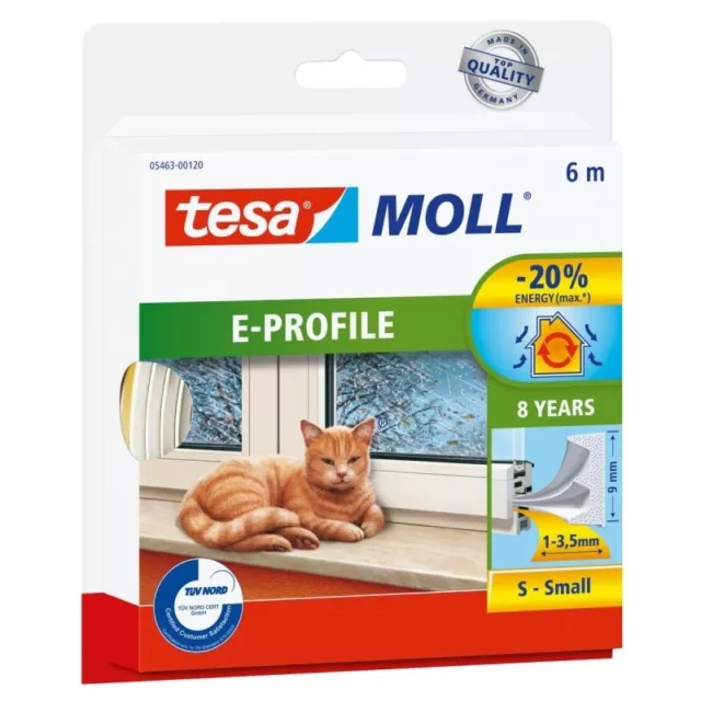 tesamoll® E-Profil Gummidichtung 6 m x 9 mm Weiss 05463