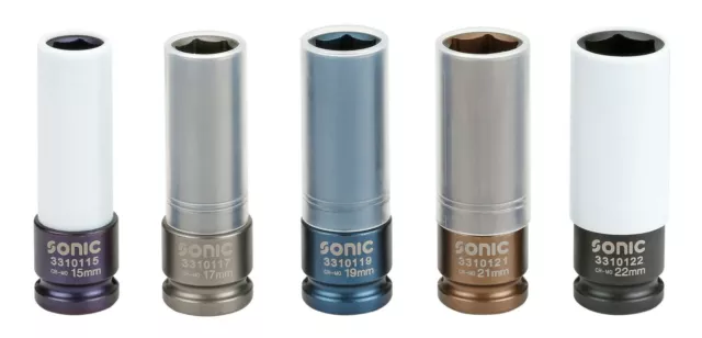 Sonic 1/2" Radmutternüsse mit Felgenschutz 15 17 19 21 22mm