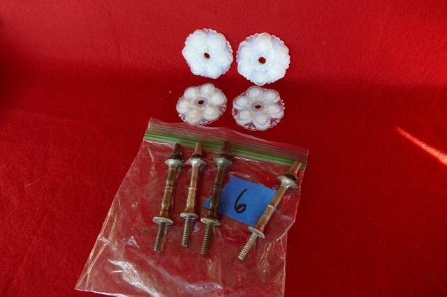 2 pr antique sandwich glass curtain tiebacks 2 1/8 inch diameter