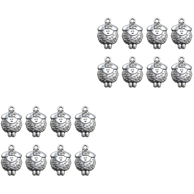 40 Pcs DIY Charm Pendant Set Jewelry Making Pendants Ancient Silver