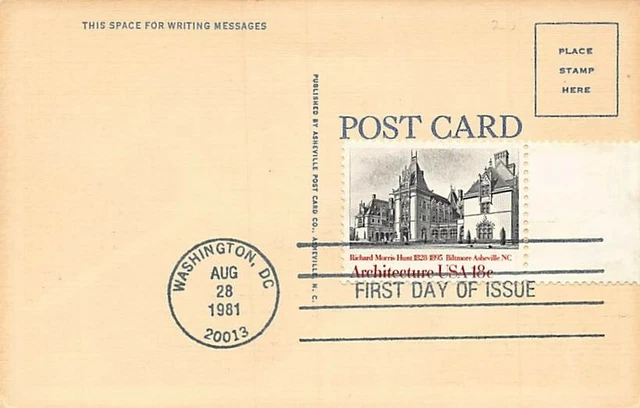 Postcard NC: Airplane View of Biltmore House, Linen, Asheville, North Carolina 2