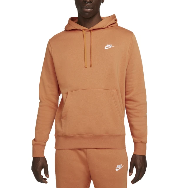 Nike Felpa con Cappuccio da Uomo Club Fleece Arancione Taglia XS Cod BV2654-808