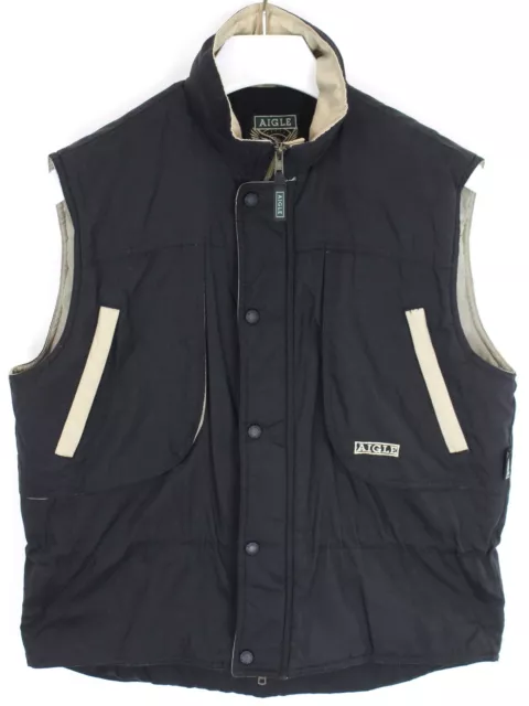 AIGLE Waistcoat Men's M/L Padded Quilted High Neck Full Zip