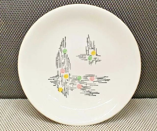 Ancien Plat Assiette Gien France Dampierre Modèle Harlequin Année 50 Vintage