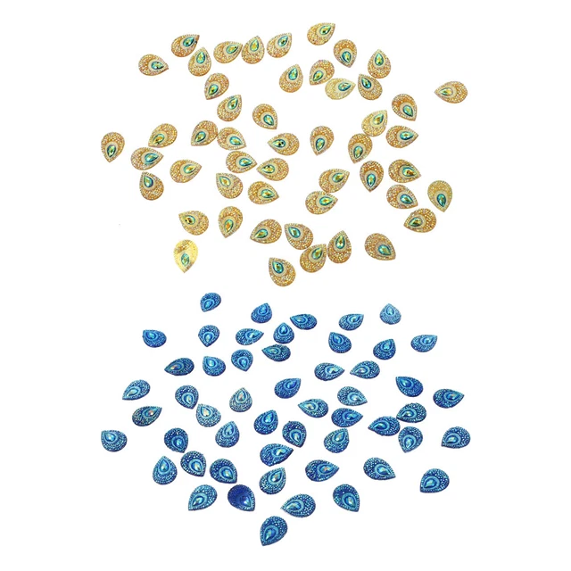 100PCS Flache Rückseite Teardrop Nähen Patch Strass Nähen Beadds 6