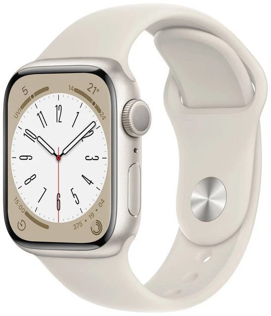Apple Watch Series 8 GPS 41 mm Aluminiumgehäuse Polarstern Sport Band Polarstern