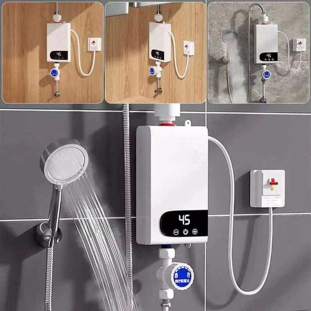 Chauffe-eau instantané , chauffe-eau électrique sans réservoir 18 kW, affichage numérique de la température Chauffe-eau instantané , chauffe-eau électrique sans réservoir 18 kW, affichage numérique de la température