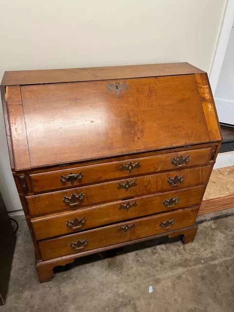 Antique 18th Century American Chippendale Maple Secretary Desk Writing Bureau