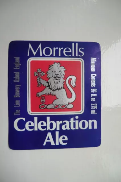MINT MORRELLS OXFORD CELEBRATION ALE 9 2/3 fl oz BREWERY BEER BOTTLE LABEL
