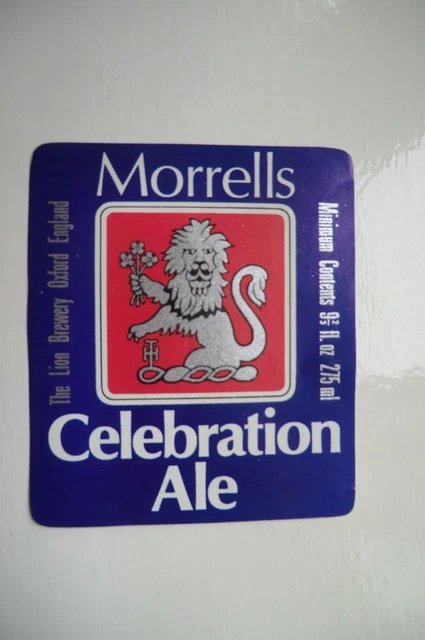 NEUWERTIG MORRELLS OXFORD CELEBRATION ALE 9 2/3 Flüssigunzen BRAUEREI BIERFLASCHE ETIKETT