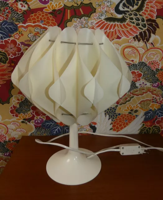 ZICOLI Lampe Tischlampe Tulpenfuß SPACE Age 70er Jahre  weiss POP ART retro 70s 3