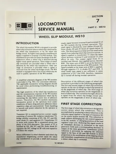 Wheel Slip Module WS10 Locomotive Service Manual SD40-2 1983 EMD AA235