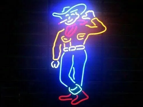 Las Vegas Cowboy Neon Sign 19"x15 "Home Bar Club Wall Decor Artwork Gift