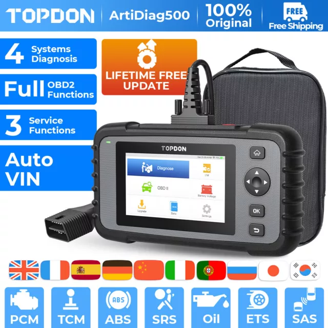 TOPDON AD500 Profi OBD2 Appareil de diagnostic automobile Scanner 3Reset 4System