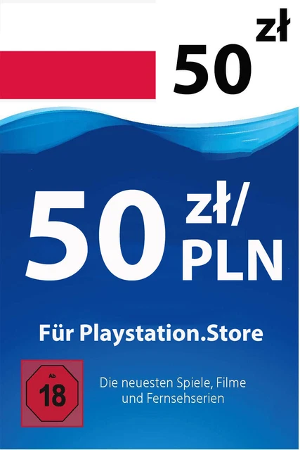 PSN Card 50 PLN - PlayStation PS5/PS4/PS3 Guthaben Digital Code - Nur Polen/PL