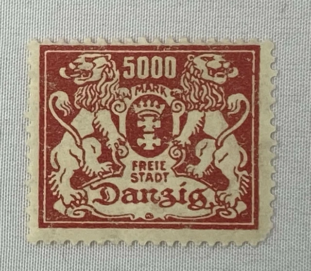 Briefmarke, 1923, 5000 RM, Freie Stadt Danzig, Postfrisch (2)
